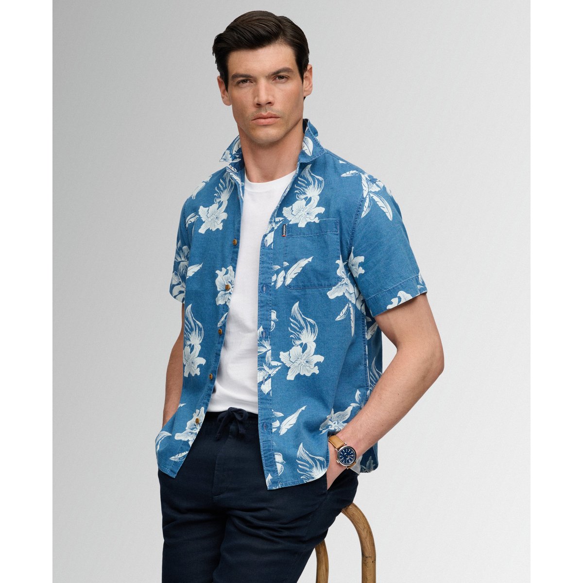 Chemise à manches courtes Vintage Loom indigo chrissy délavé, SUPERDRY