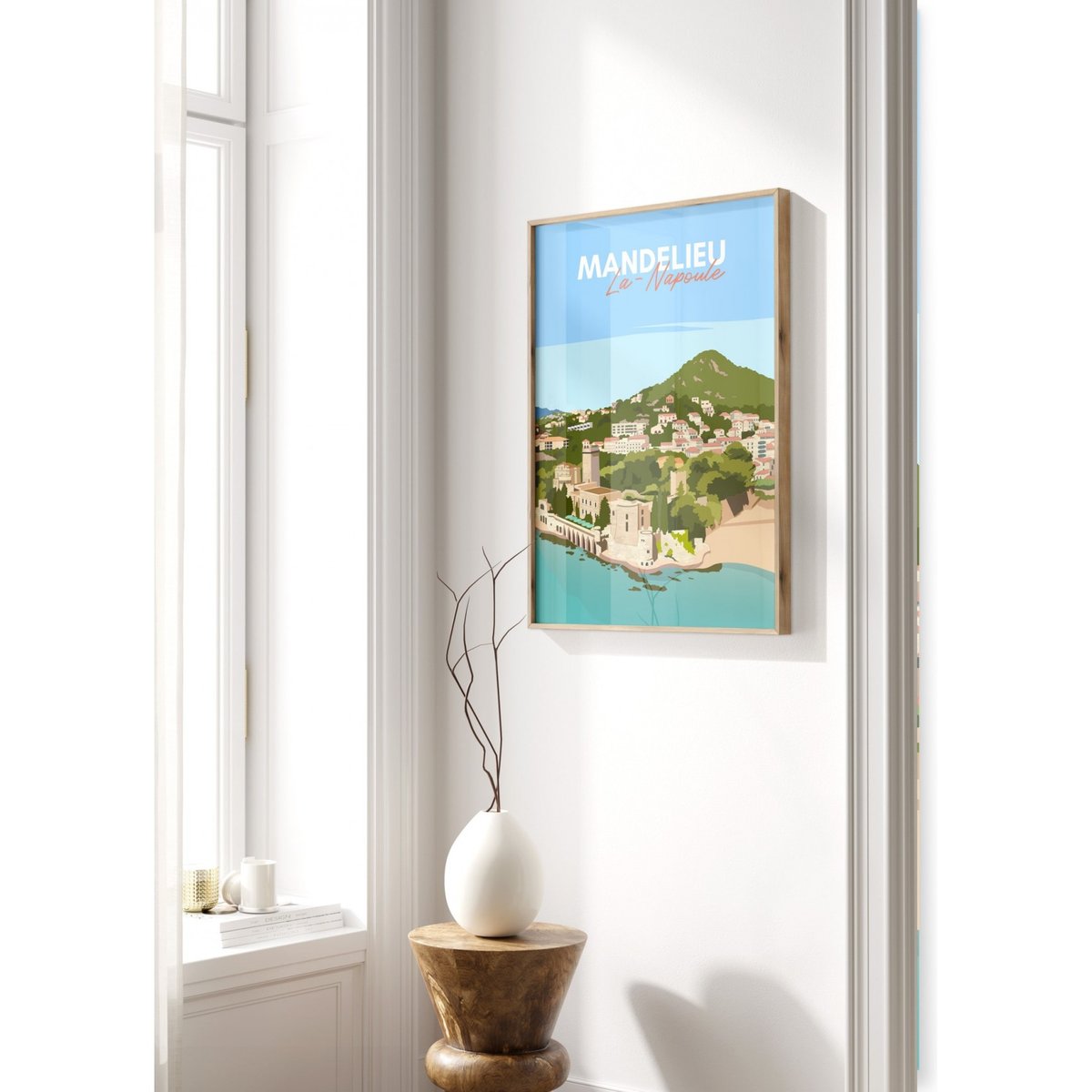 Affiche ville Mandelieu-la-Napoule blanc, L'AFFICHERIE