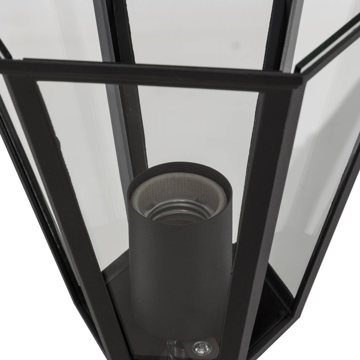 Lampadaire extérieur en aluminium moderne anthracite, transparent, LINDBY