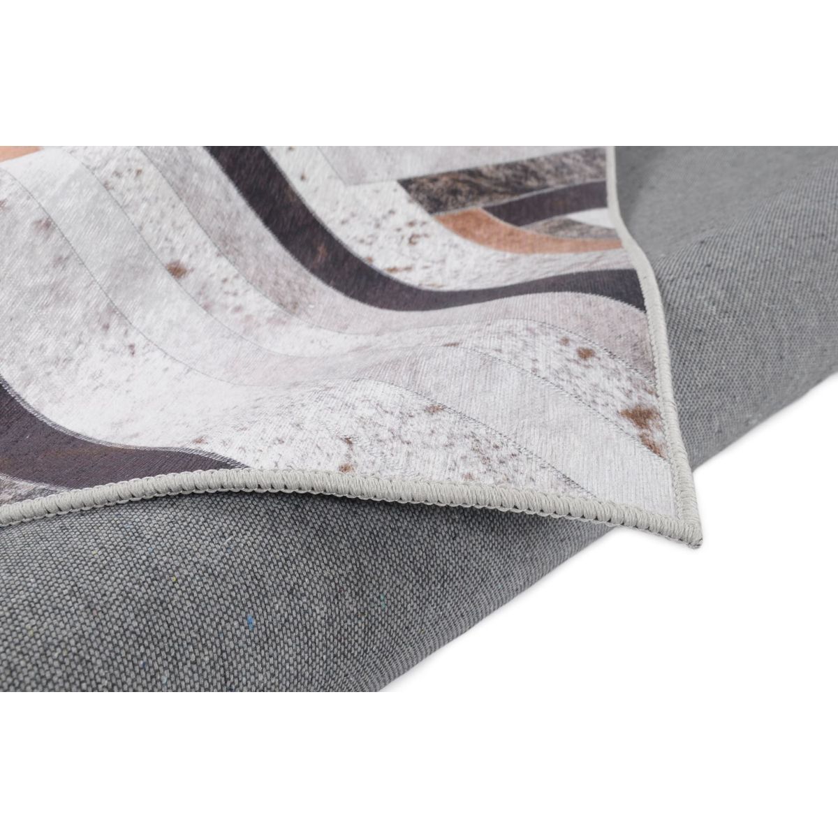 Tapis imprimé Serena, aspect cuir, plat gris, GINO FALCONE