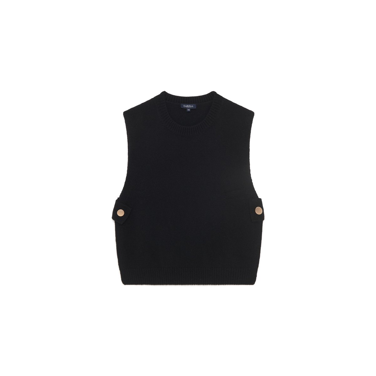Poncho ample en laine HEVY noir, CAROLL