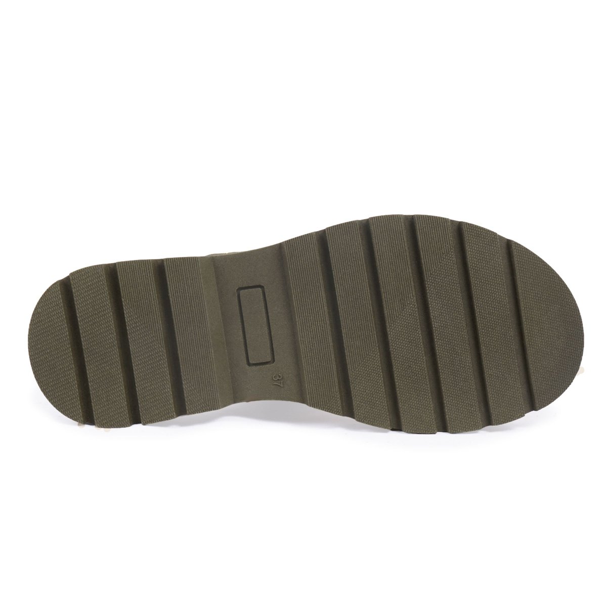 Sandales gomme Lou cuir daim kaki, JULES & JENN