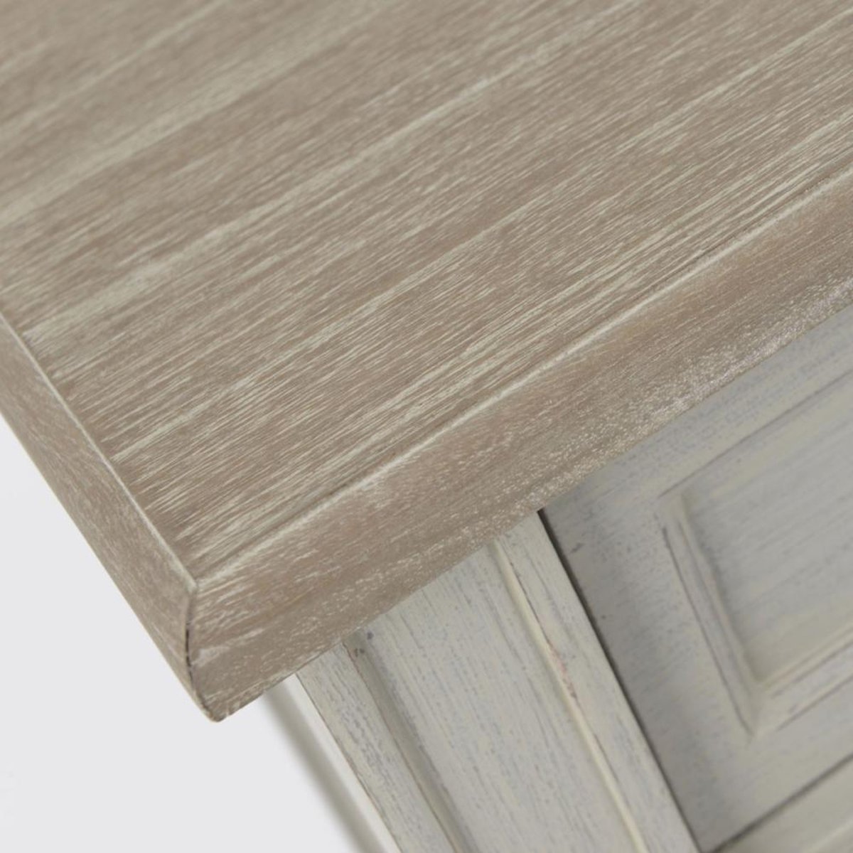 Console 2 tiroirs 2 niveaux en bois mindi L120 cm Édouard gris, AMADEUS