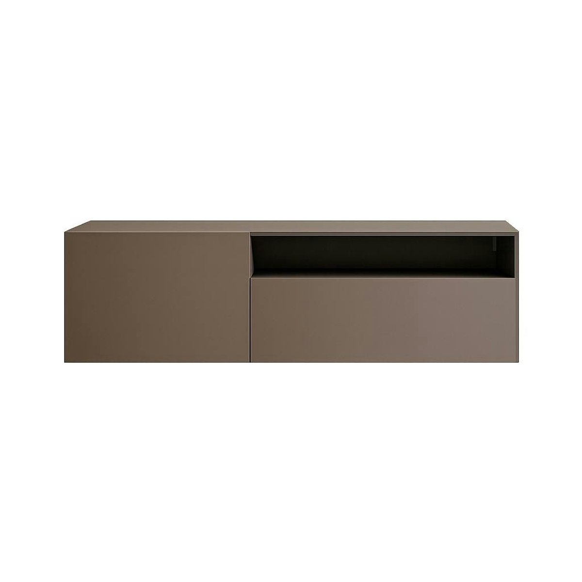 Meuble TV moderne, à poser ou mural LORA marron, PIER IMPORT