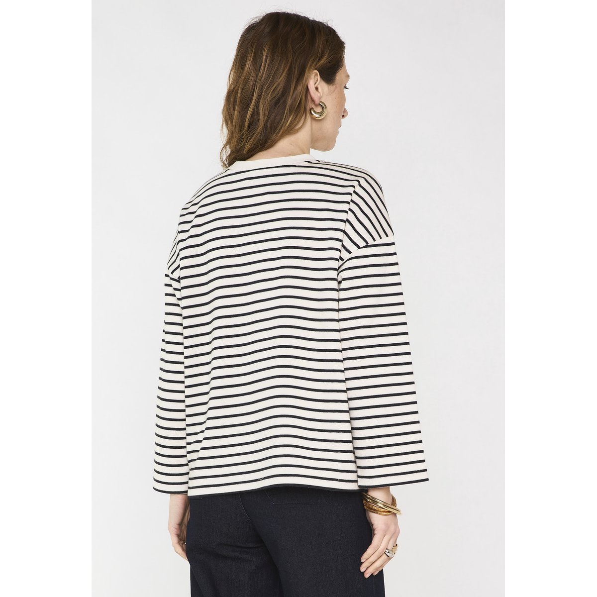 T-shirt Manches Longues marinière LORENZO ecru, Maison 123