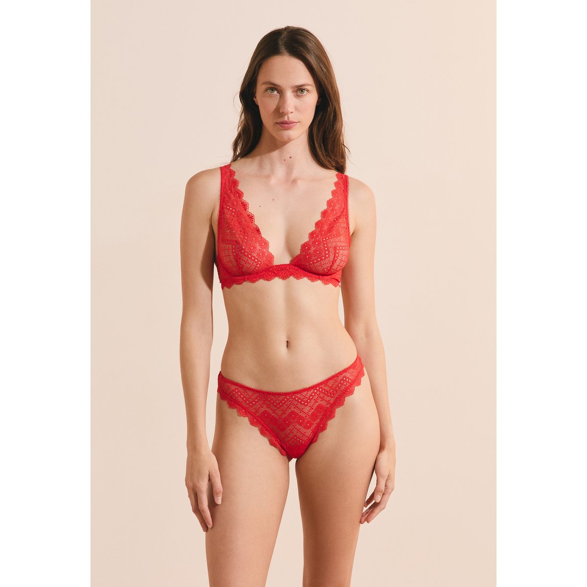 Soutien-gorge N.7 - Le corbeille foulard en dentelle ECLIPSE rouge, ETAM