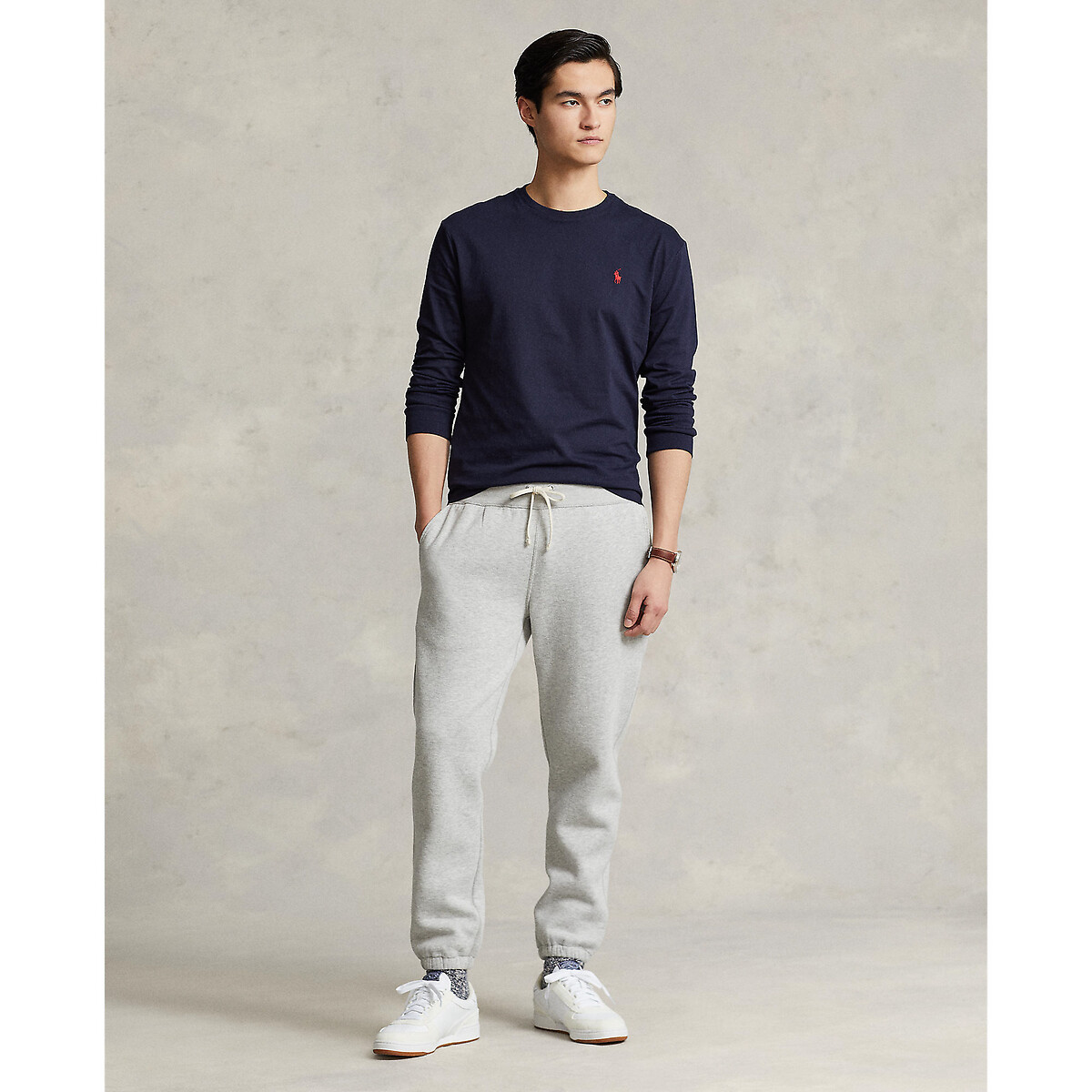 Custom Slim Fit Long Sleeve T-Shirt navy blue, POLO RALPH LAUREN
