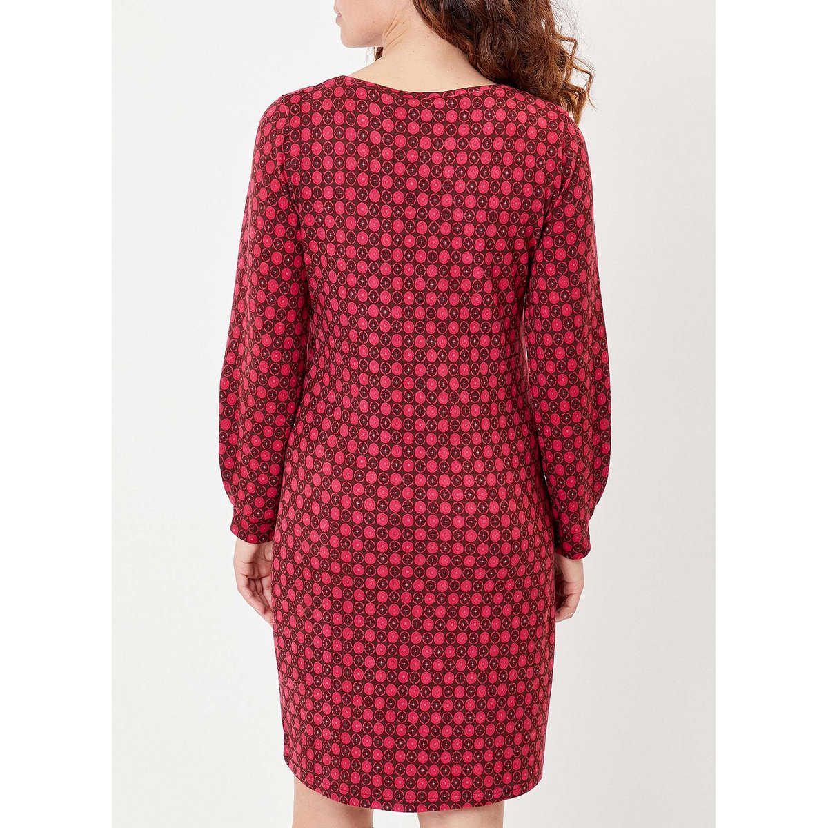 Robe droite imprimée UDDI marron chocolat, LA FIANCÉE
