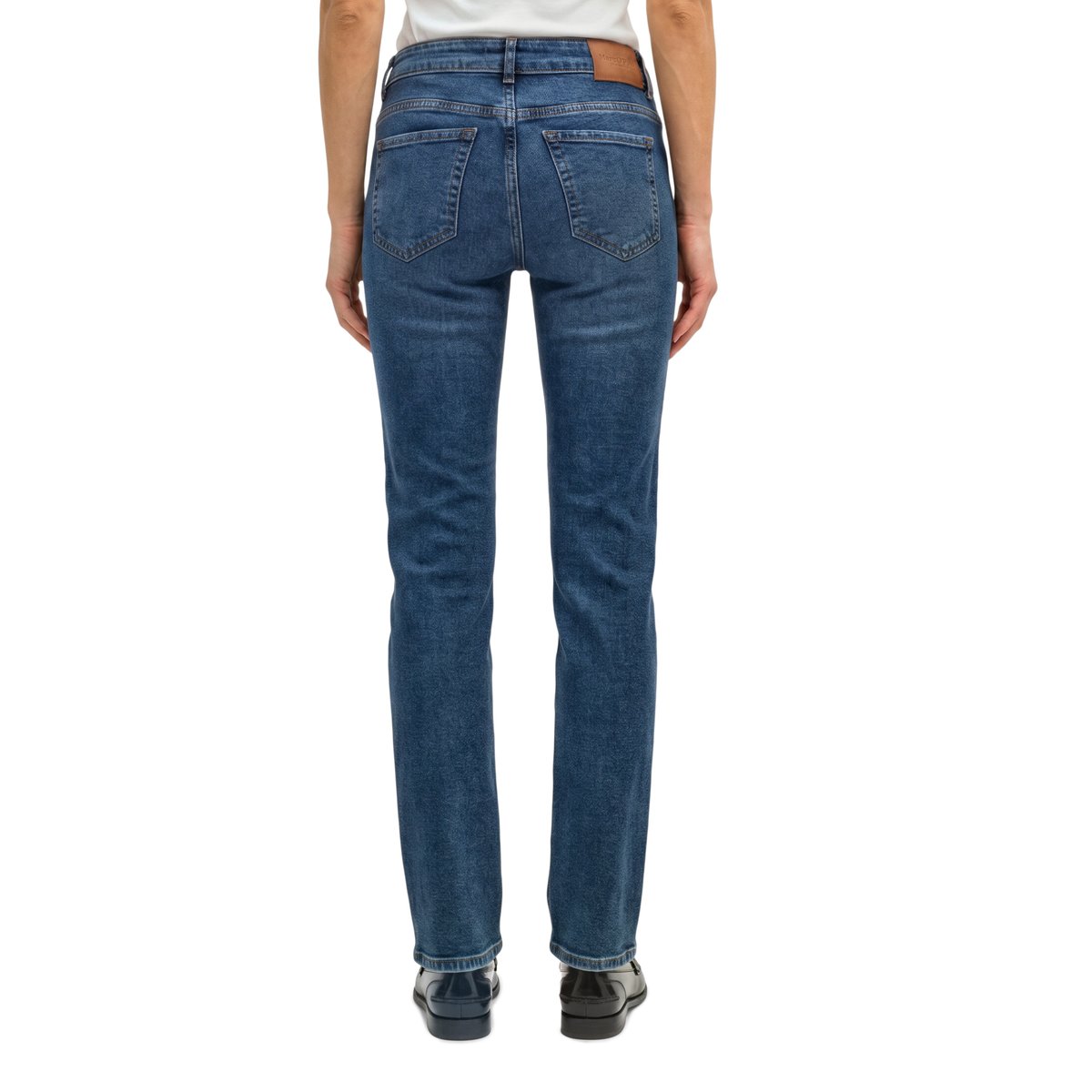 Jeans modèle Alby droit en mélange de coton bio bleu, MARC O'POLO