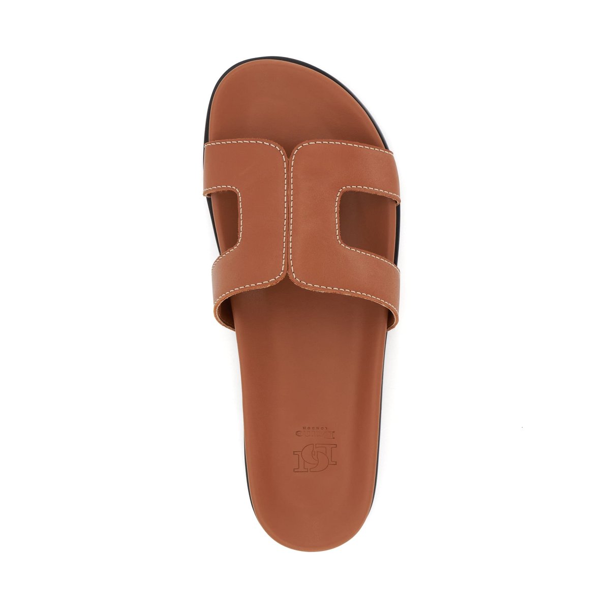 Sandales à semelle intérieure confortable avec surpiqûres - LOUPA tan-leather, DUNE LONDON