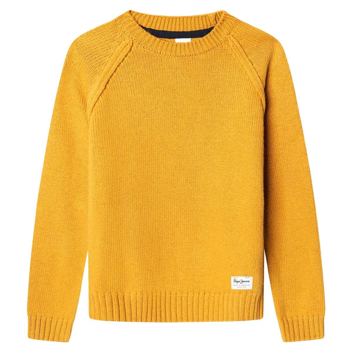 Pull Col Rond En Maille jaune ocre, PEPE JEANS