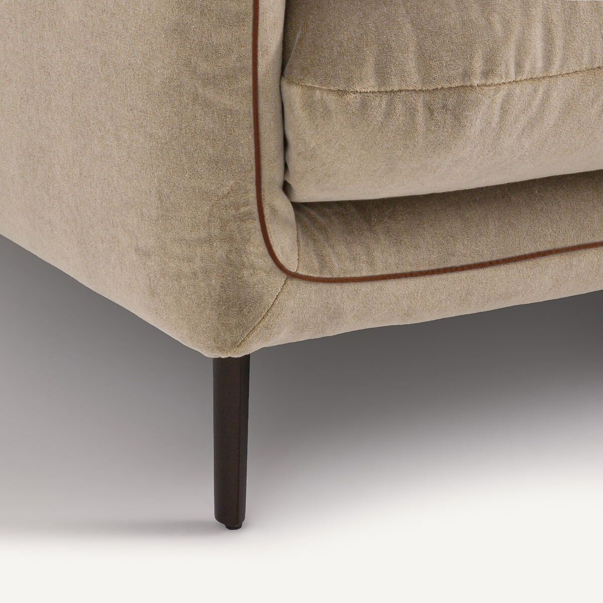 Zetel van stonewashed fluweel, BOTERO grijs shiitaké, AM.PM