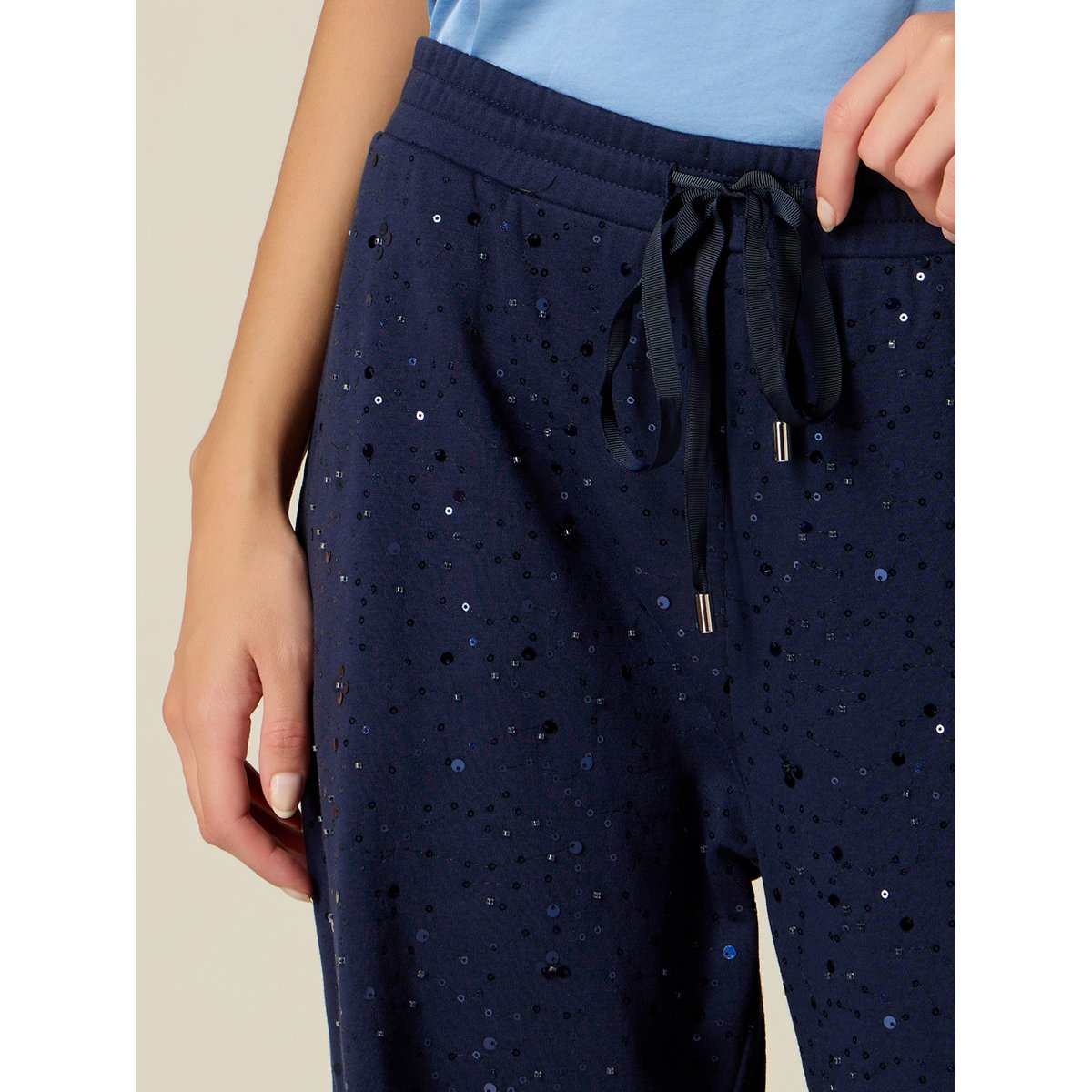 Joggers à paillettes bleu, OLTRE