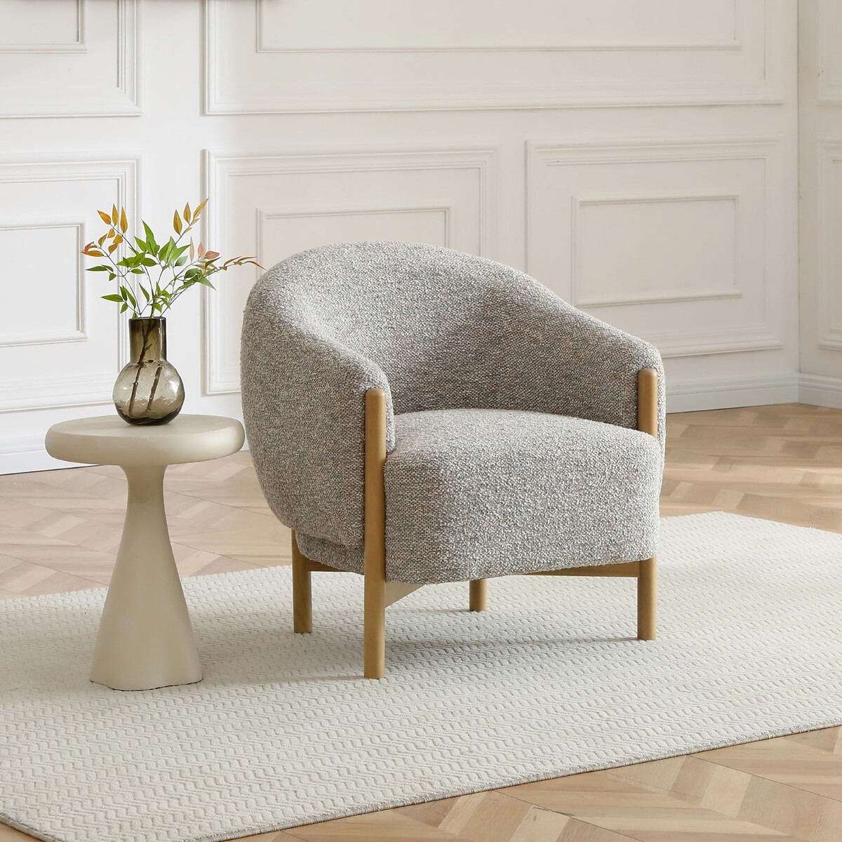 Sasha Curve Boucle Tub Chair natural, ÉDITÉ