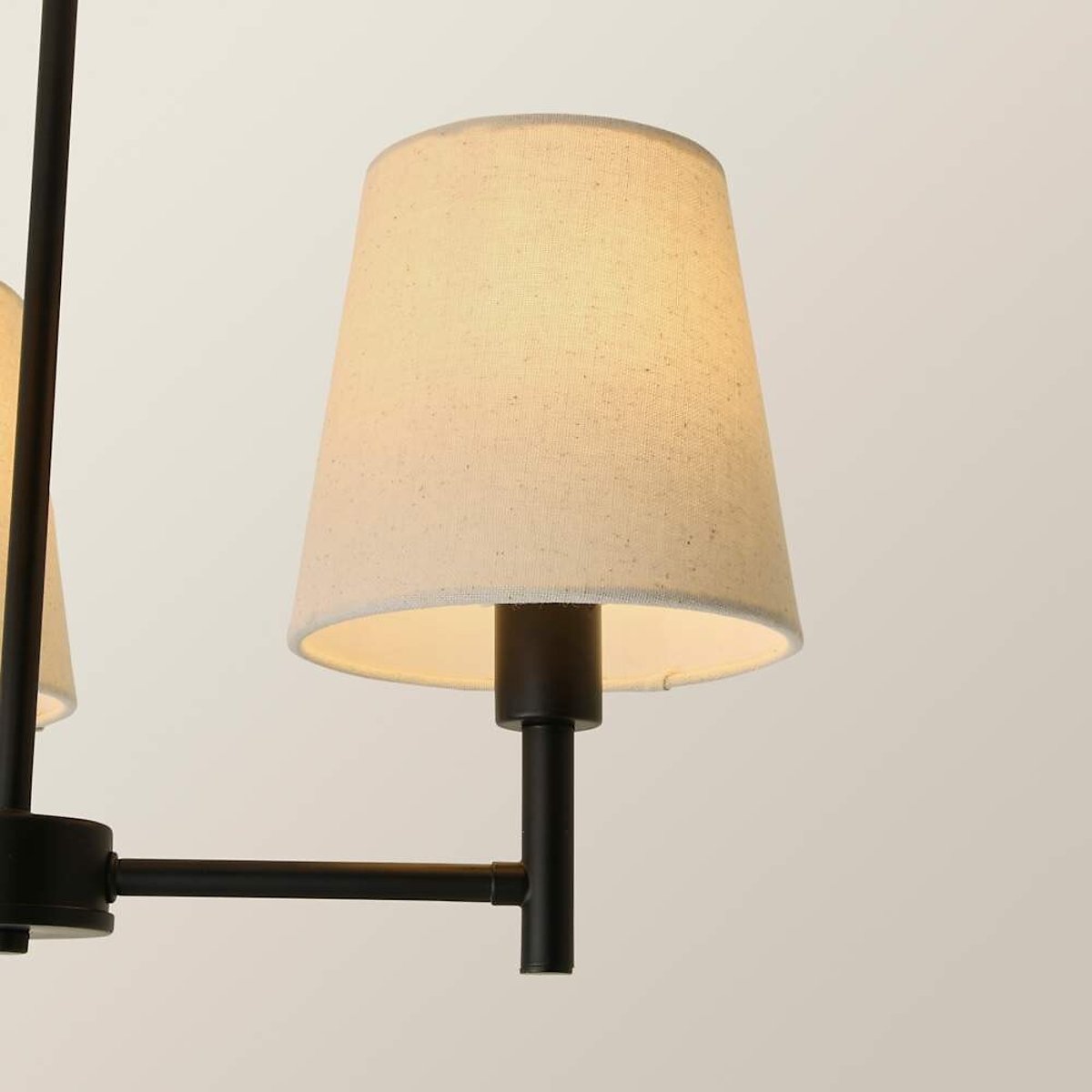 Kasey 3-Light Chandelier Ceiling Light with Tapered Shades black, SO'HOME