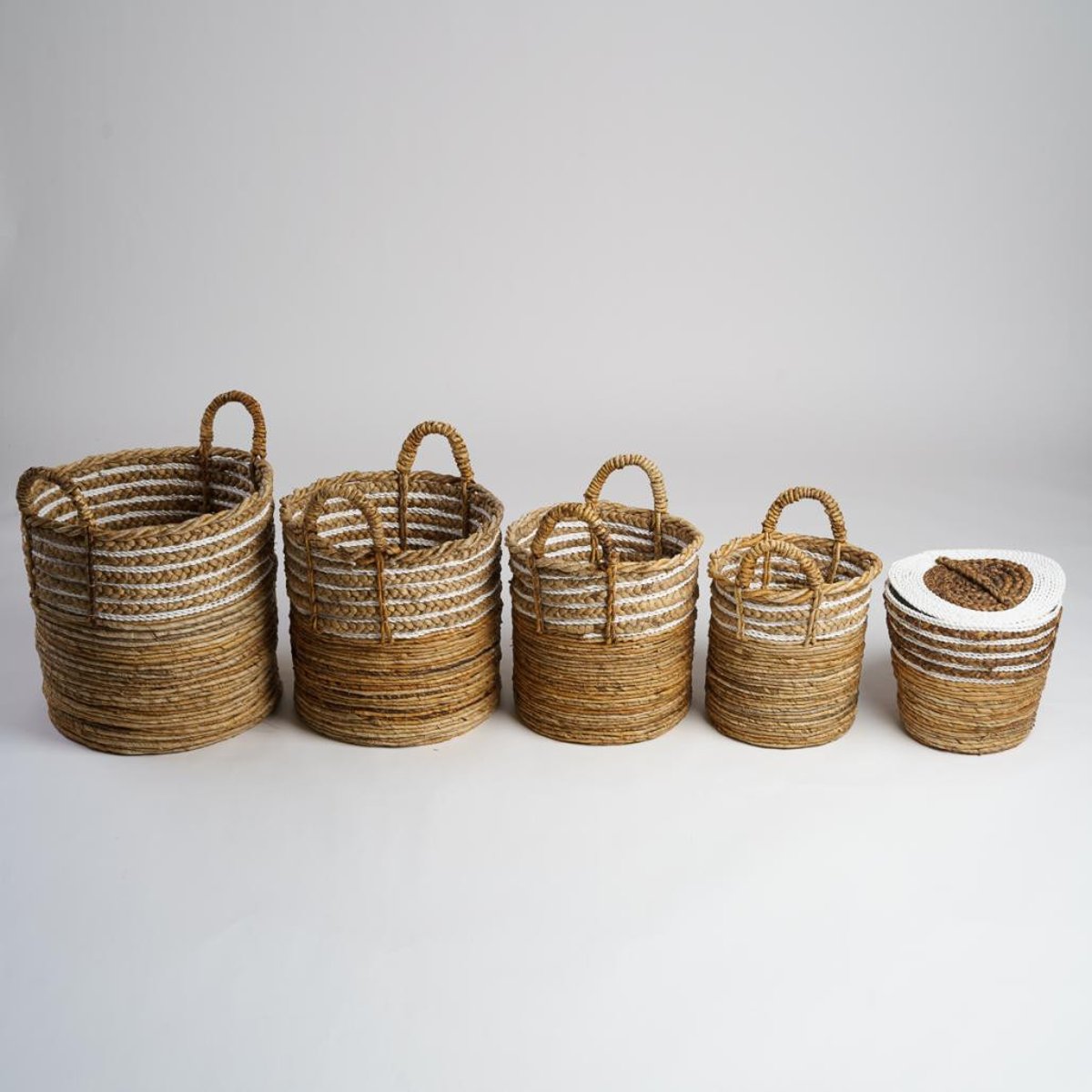 Panier en fibre végétale beige S YVO naturel, WANDA COLLECTION