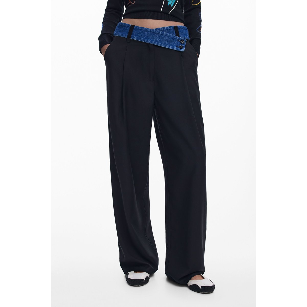 Pantalon tailleur combiné noir, DESIGUAL