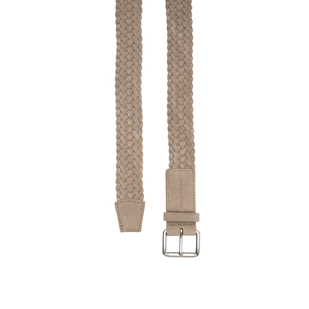 Ceinture tressée en cuir velours doux beige, MARC O'POLO