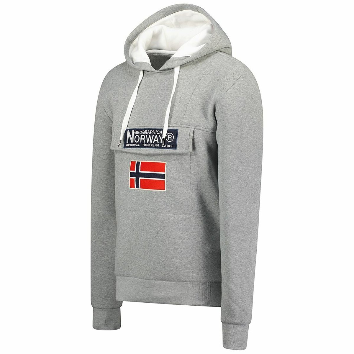 Sweat à capuche avec logo Gadrien gris clair, GEOGRAPHICAL NORWAY