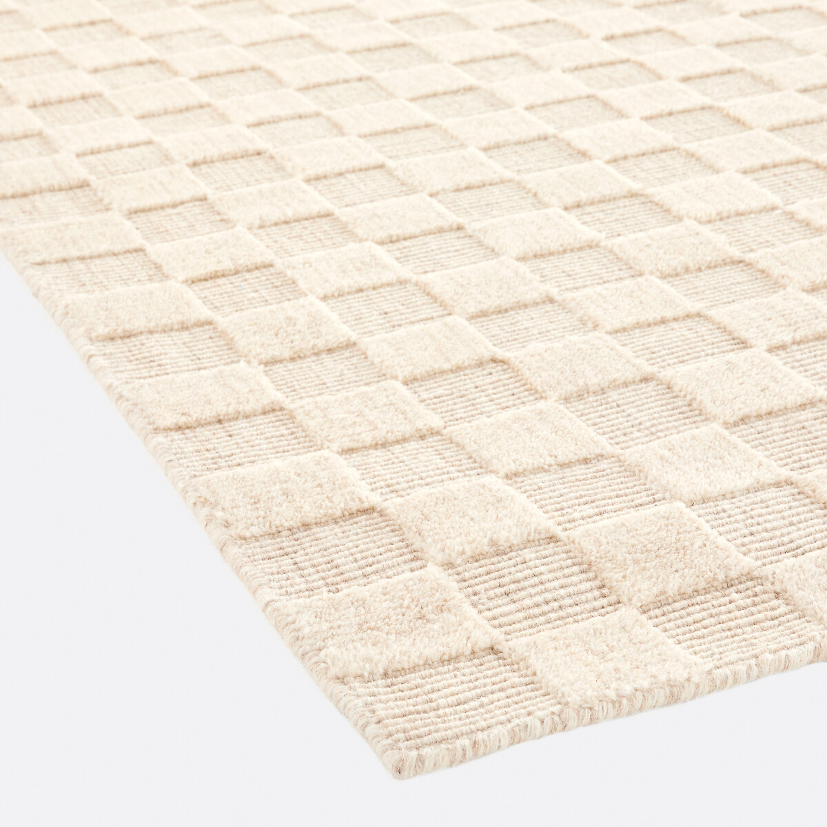 Tapis damier ton sur ton, Bilmo ecru, LA REDOUTE INTERIEURS