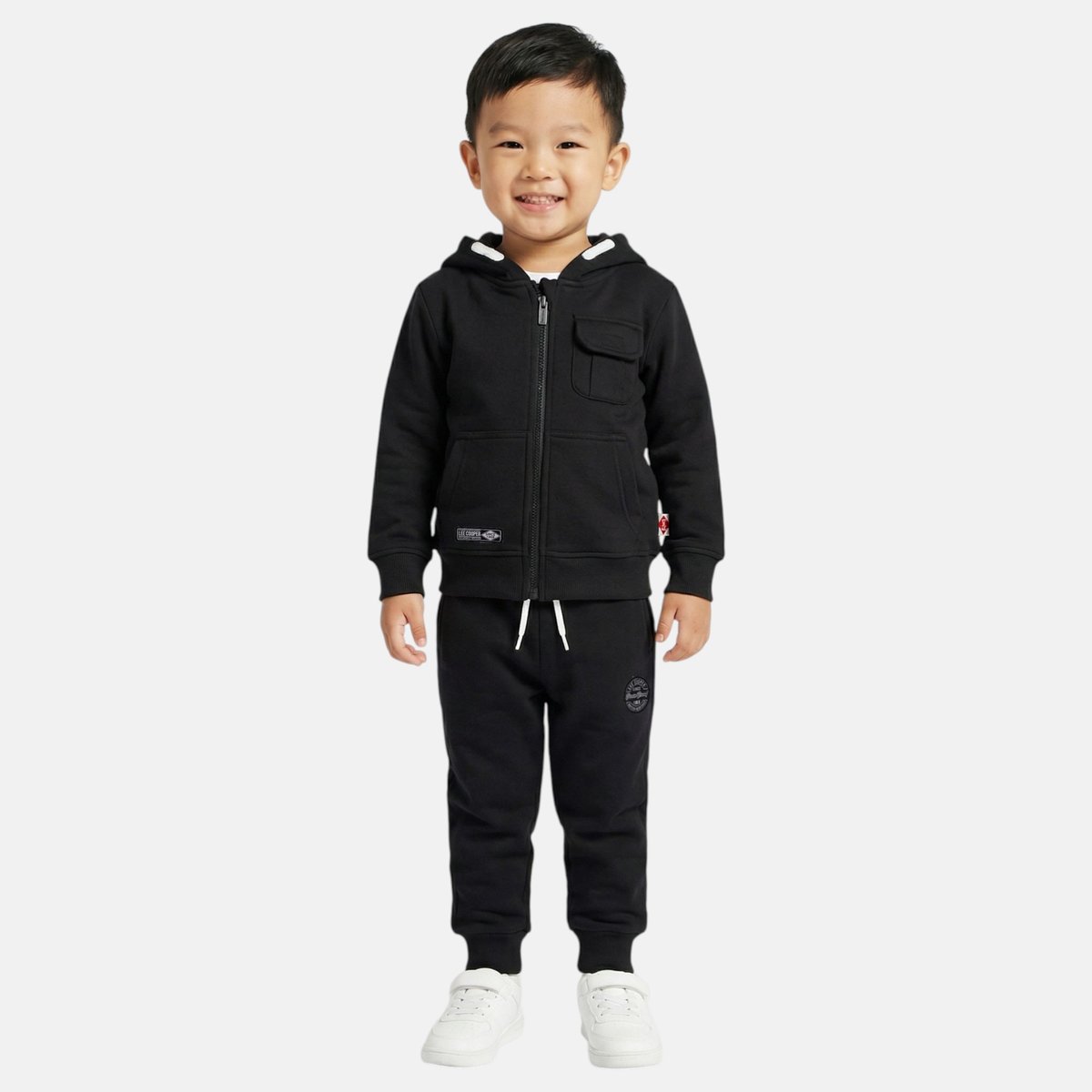 Ensemble sweat à capuche et pantalon de jogging cargo CAMPUS noir, LEE COOPER