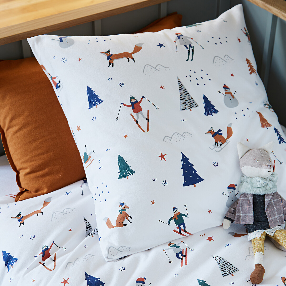 Funda de almohada flanela, Shuss estampado, LA REDOUTE INTERIEURS