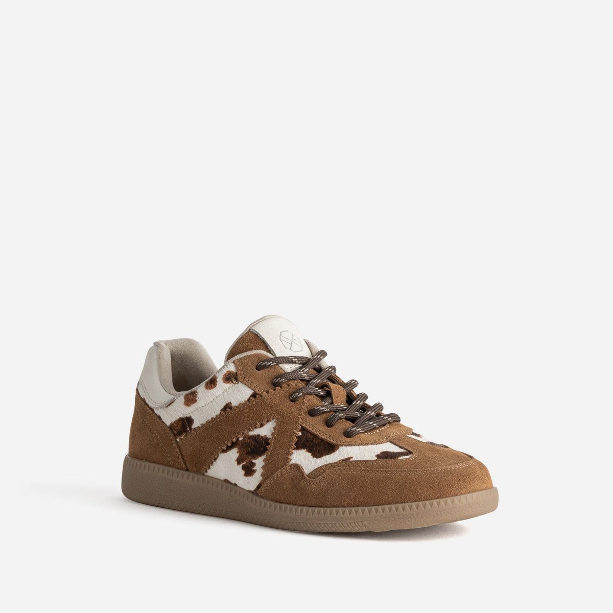 Basket en cuir POMME camel multicolore, TEXTO