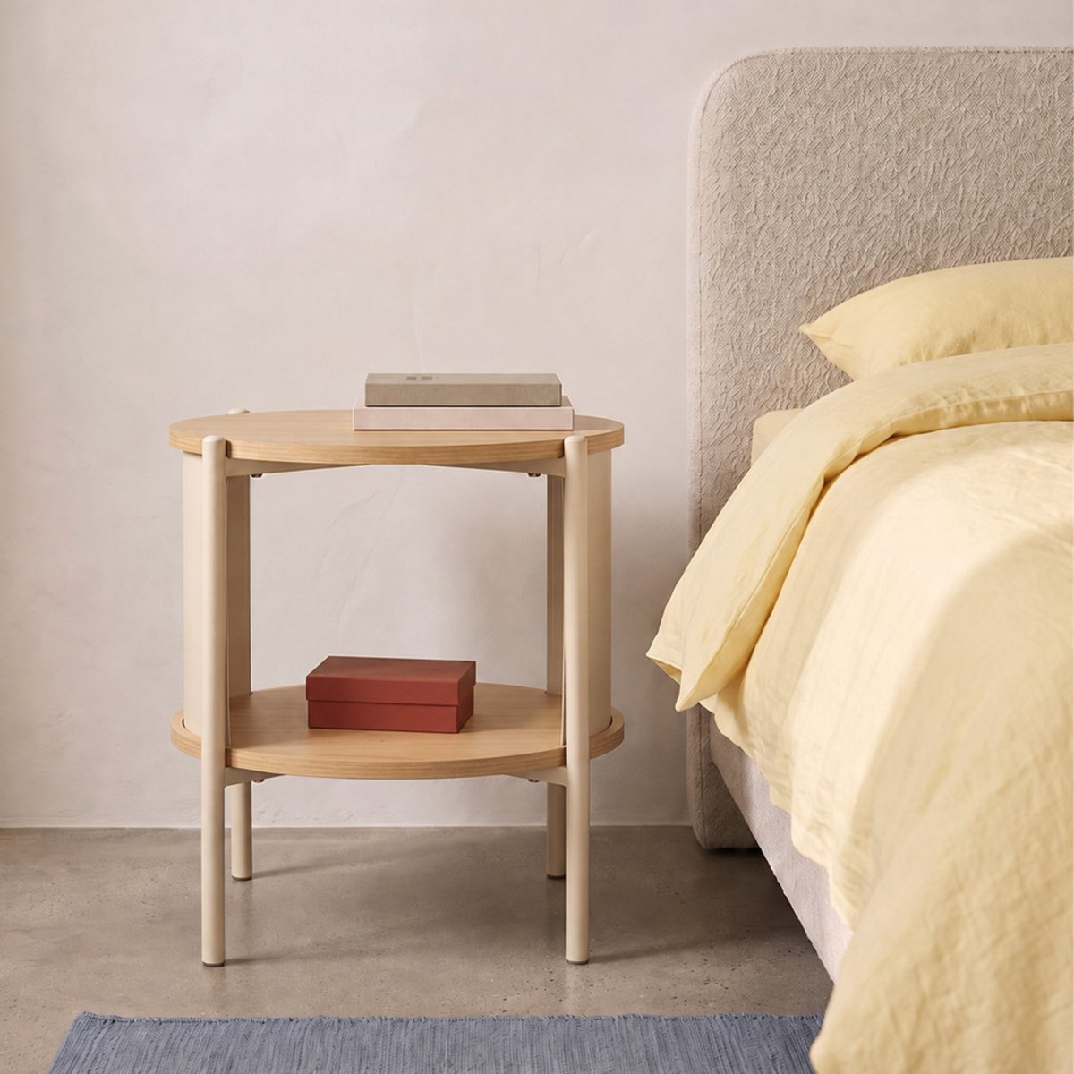 Table de chevet en bois et métal- PACO beige, DRAWER