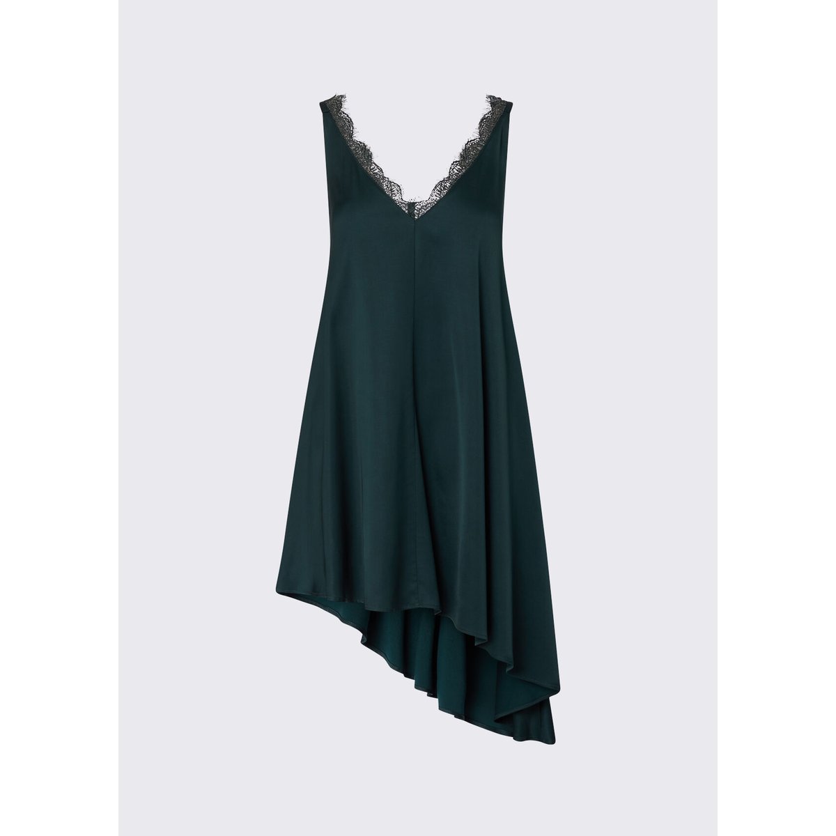 Robe Asymétrique en Satin vert foncé, LIU JO