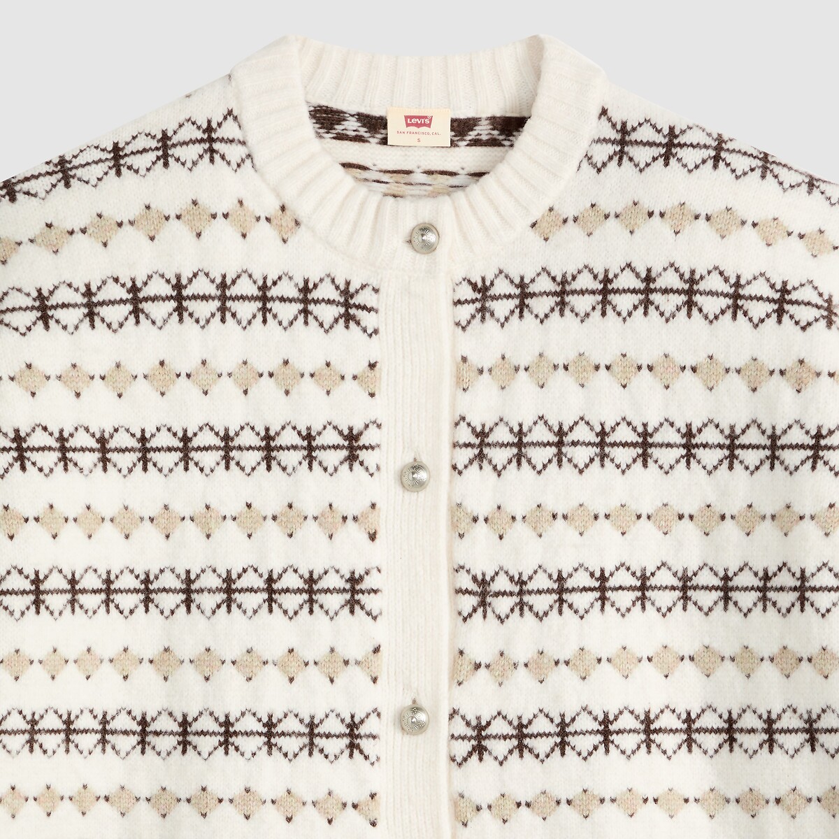 Chaqueta de cuello redondo, CHARLOTTE rayas crudo/marrón, LEVI'S