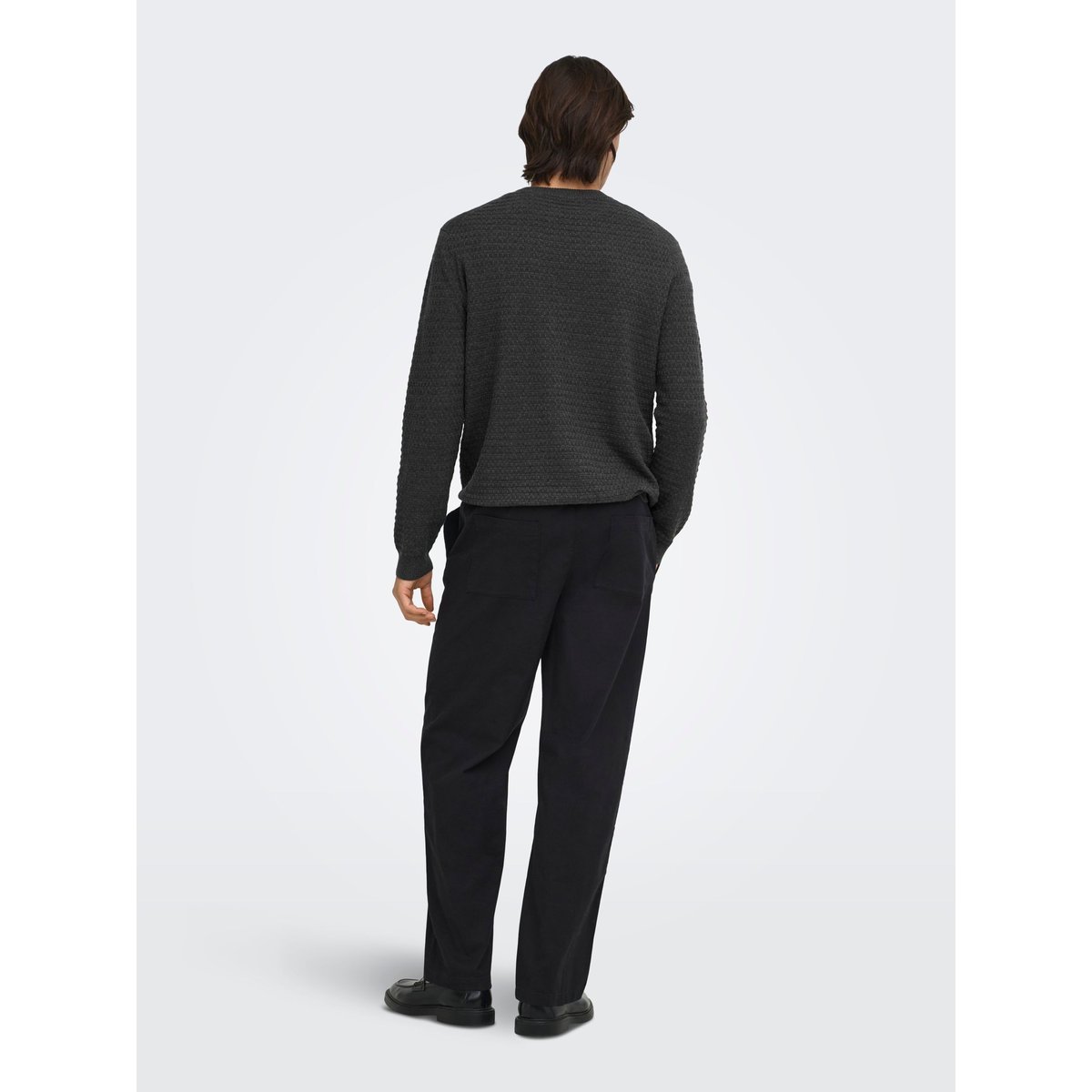Pull En Maille dark grey melange, ONLY & SONS