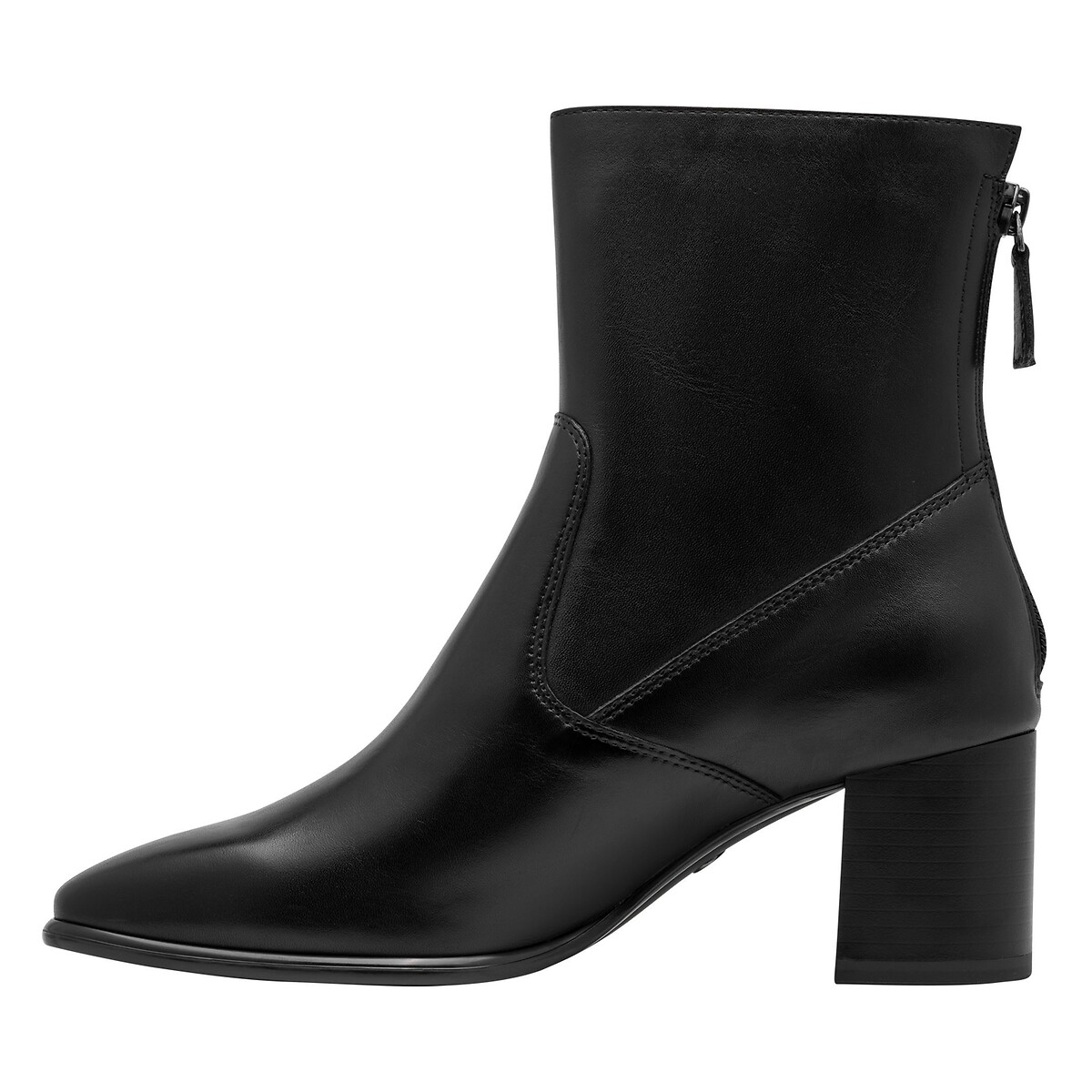 Heeled Leather Ankle Boots black, TAMARIS