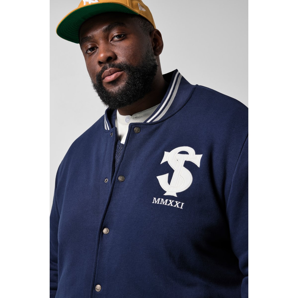 Veste universitaire, sweat marine, STHUGE