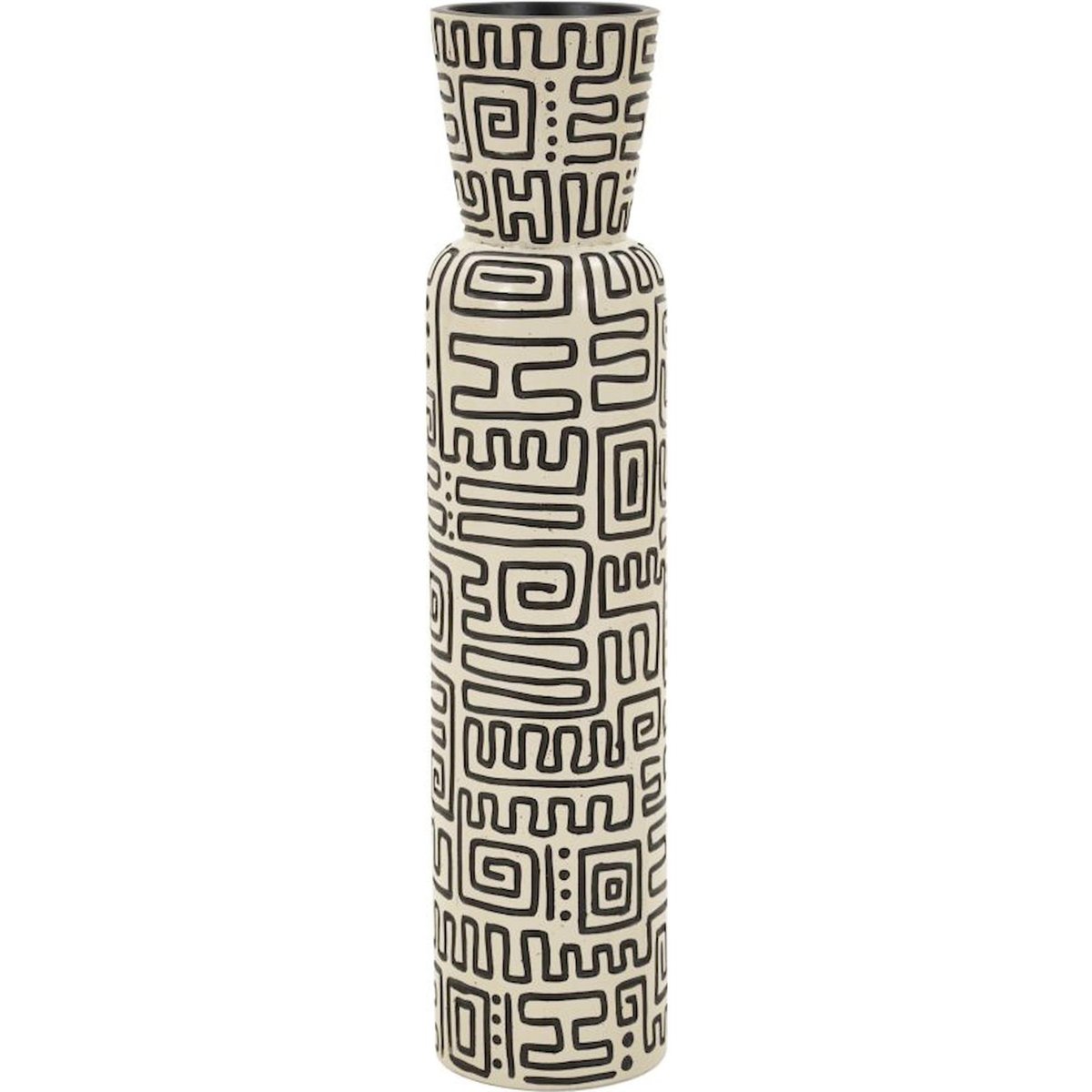 Vase haut motifs graphiques en relief MODERN blanc et noir, RECOLLECTION