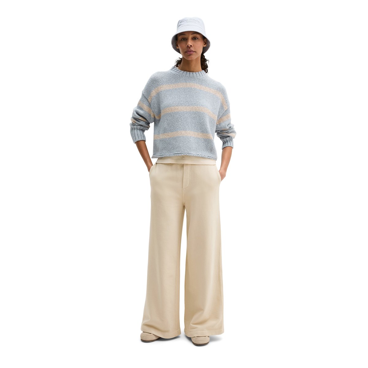 Pull oversize en coton mélangé de haute qualité bleu clair, MARC O'POLO