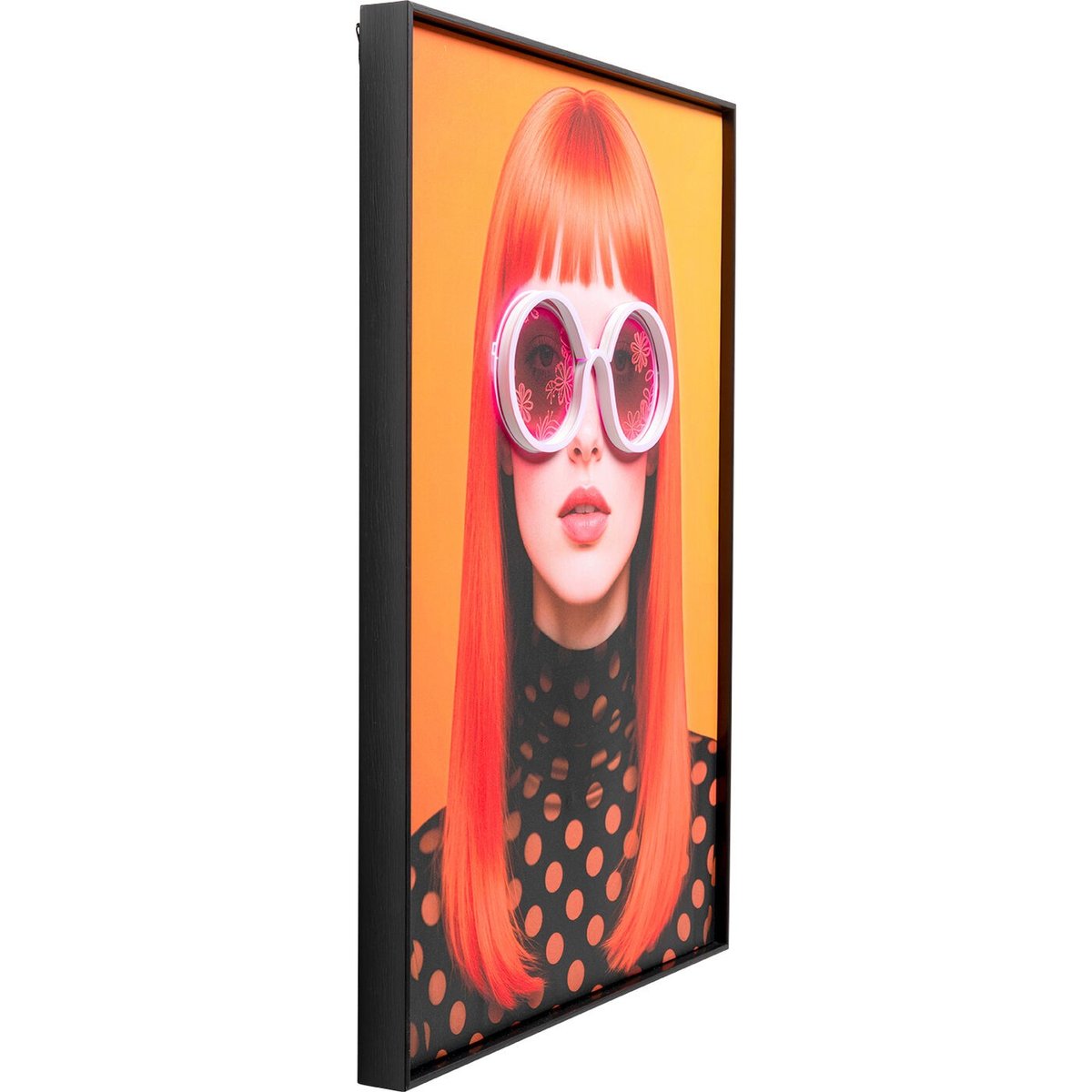 Tableau LED lunettes de soleil fleurs orange, KARE DESIGN