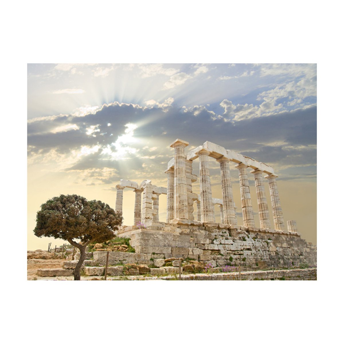 Papier peint intissé panoramique Paysage L'Acropole, Grèce multicouleur, EDEN