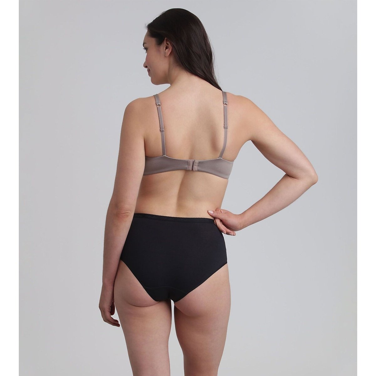 Confezione da 2 slip midi in cotone bio nero + nero , PLAYTEX