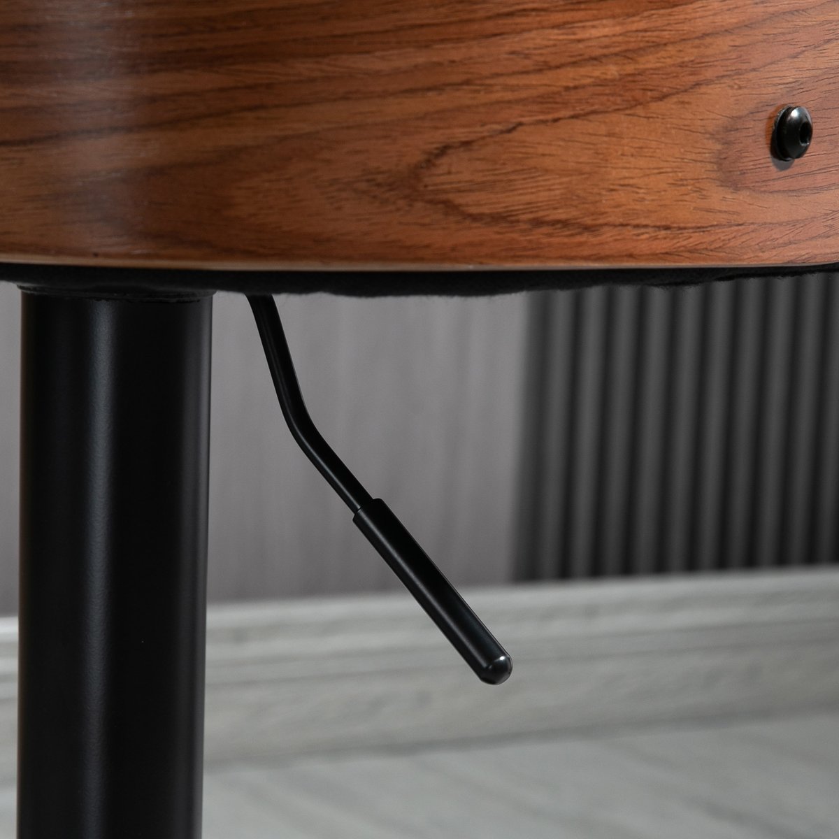 Tabouret de bar Lin polyester Noir noir, HOMCOM