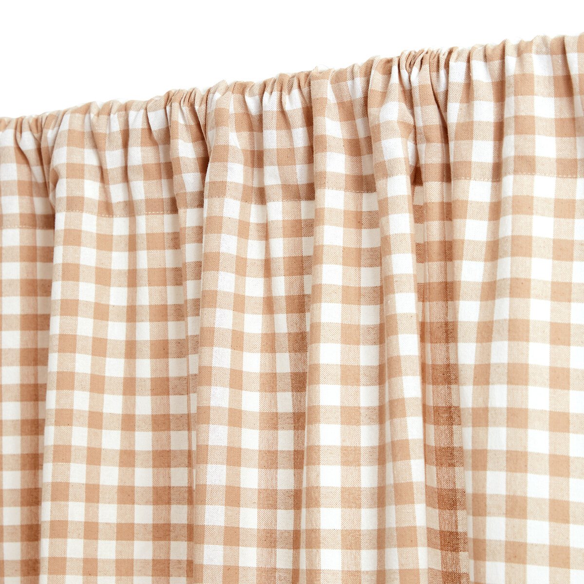 Rideau motif vichy en coton GROOVE beige lin, ATMOSPHERA
