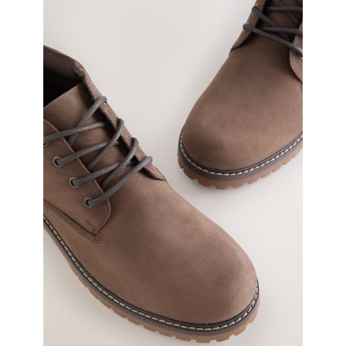 Bottines en cuir foulonné marron, NEXT
