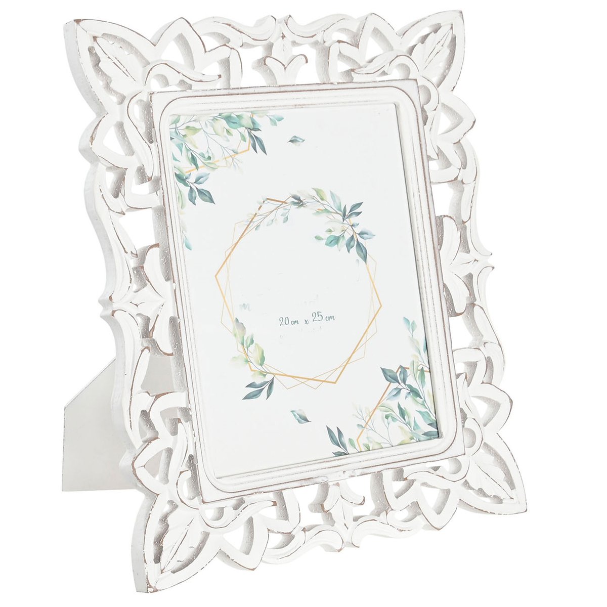 Cadre photo sculpté bois blanc 20x25cm blanc, WADIGA
