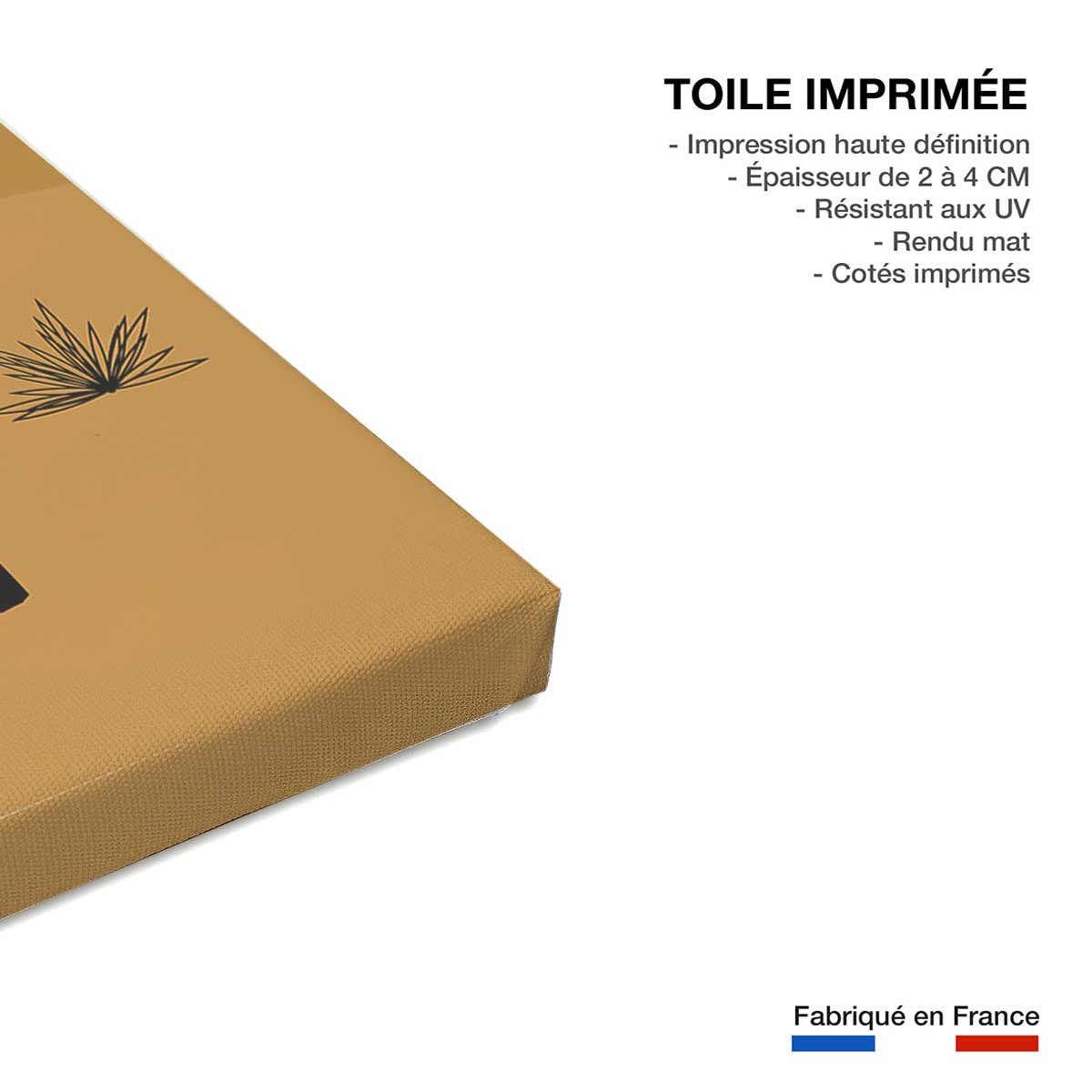 Affiche illustration lama et cactus toile imprimée, HEXOA