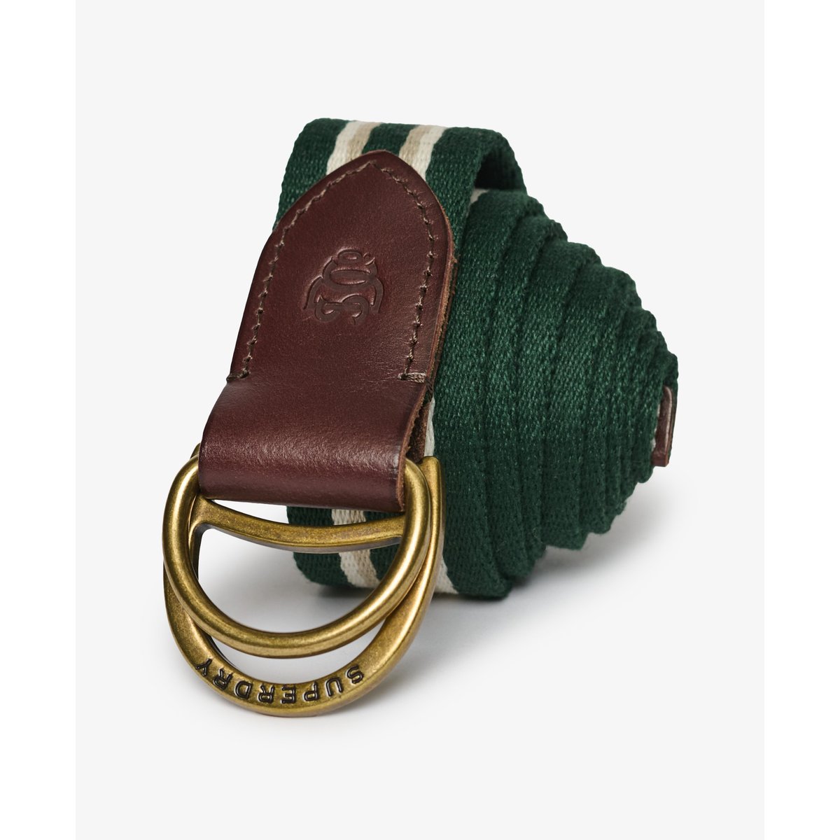Ceinture Heritage Stripe Coupe Classique rayure vert pin foncé, SUPERDRY