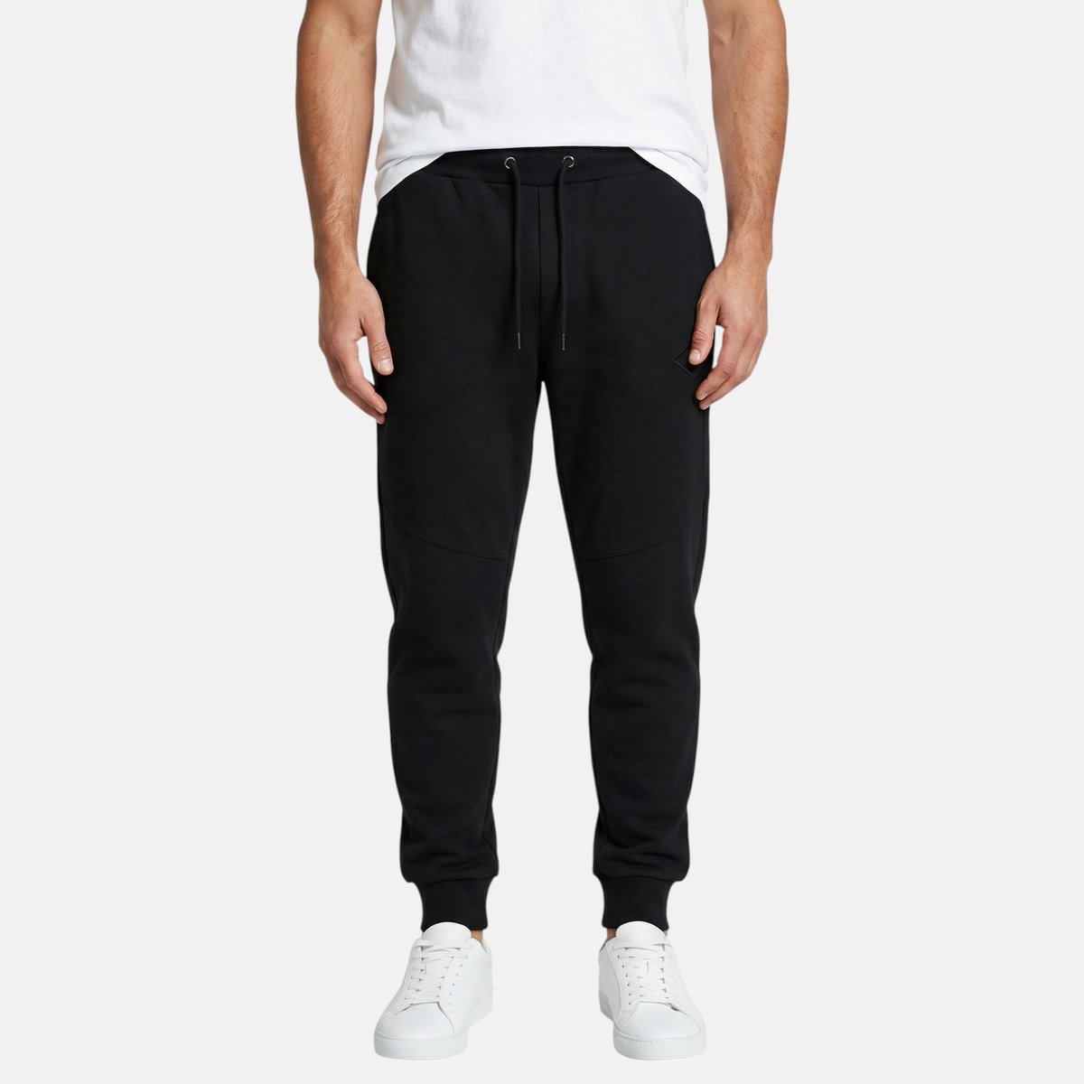 Pantalon de jogging à cordon de serrage, poches latérales et bas resserrés noir, LEE COOPER