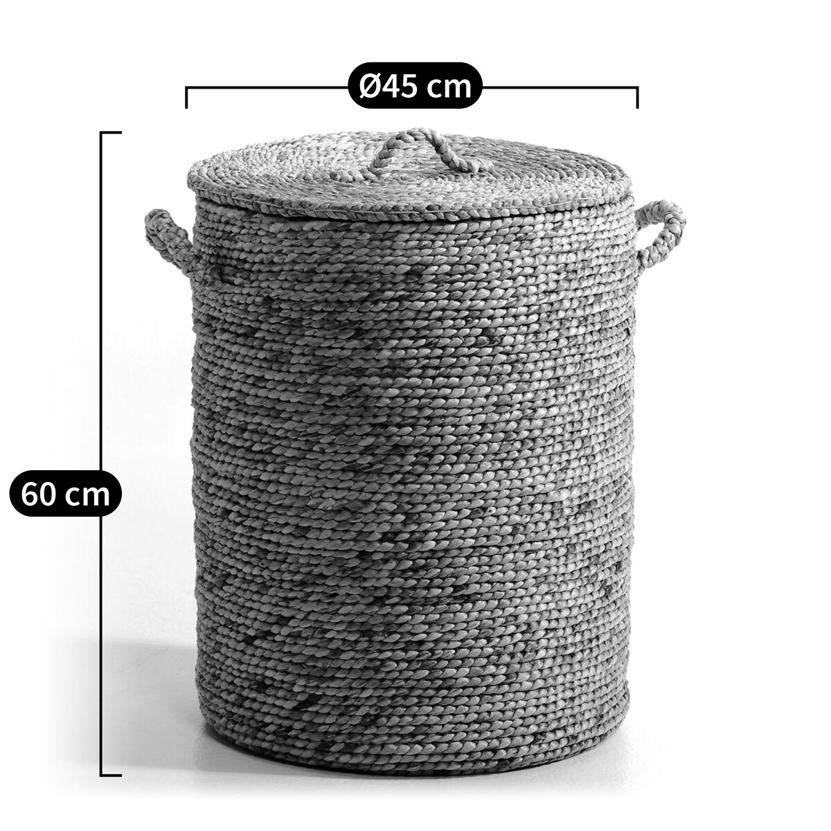 Panier rond jacinthe d'eau H60 cm, Lian naturel, AM.PM