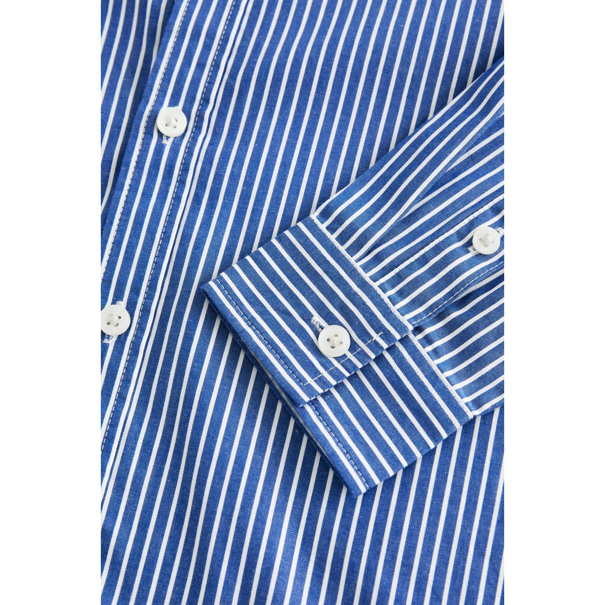 Chemise rayée à manches longues 100 % coton rayures bleues, NEXT