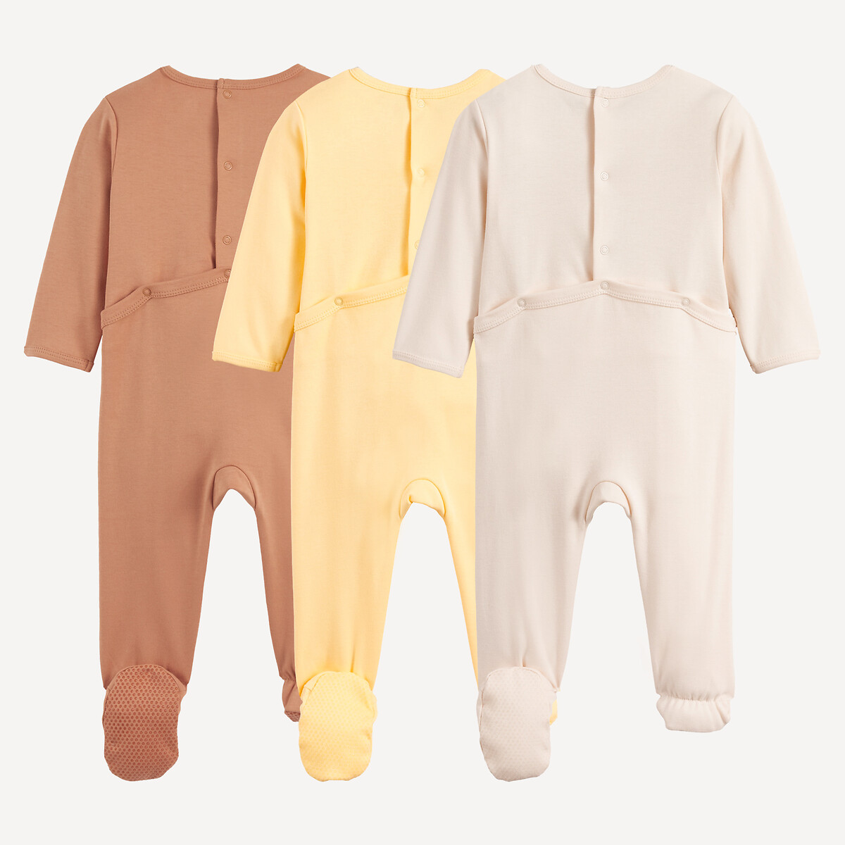Lot de 3 pyjamas 1 pièce, en coton, motif animalier assortis, LA REDOUTE COLLECTIONS