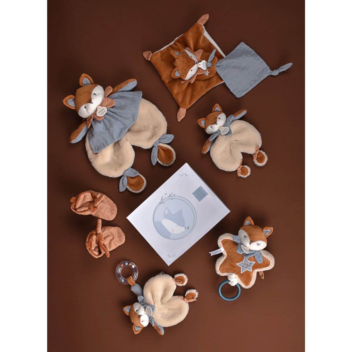 Coffret bébé Doudou et chaussons marron, DOUDOU ET COMPAGNIE