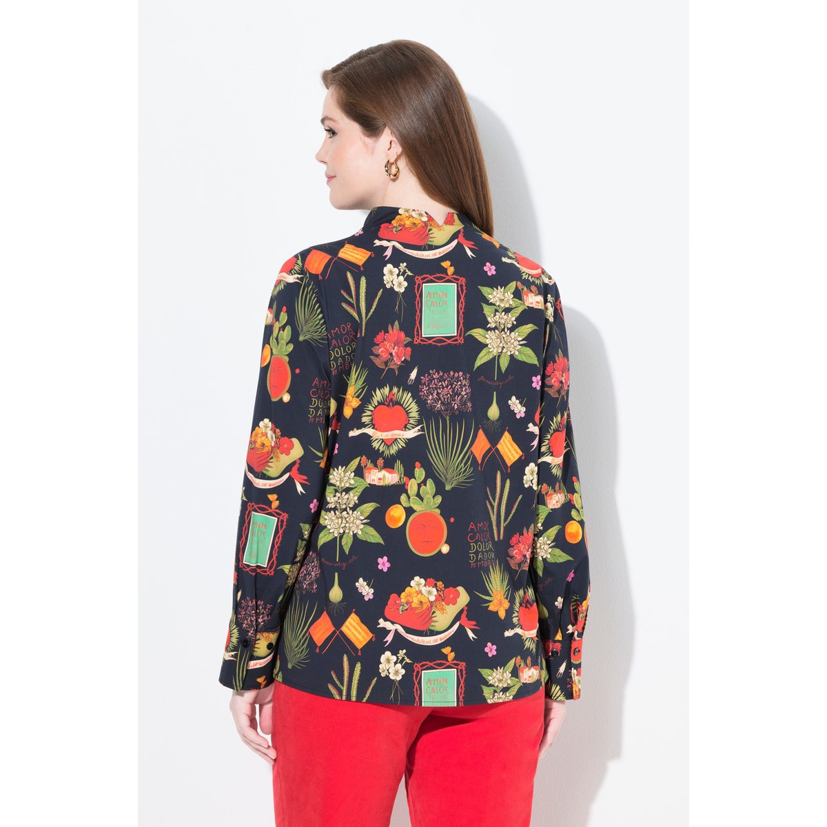 Chemisier motif champêtre noir, ULLA POPKEN